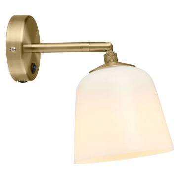 Room 49 vegglampe for fast montering, diameter 15 cm, Antikk / Opalhvitt glass