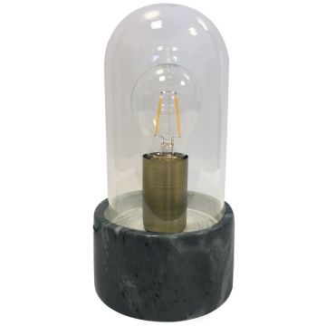 Siv bordlampe, glass/marmor, høyde 23 cm, Grønn (begrenset antall)