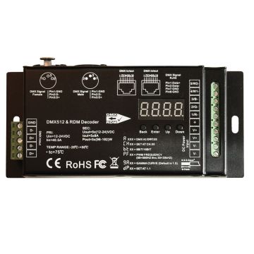 5 channel DMX 512 & RDM decoder 5x8A XLR 3pin