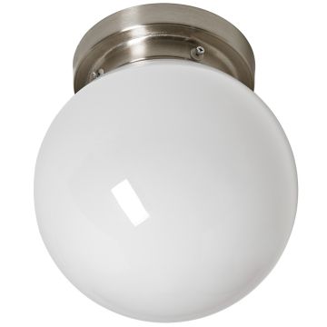 Lidan taklampe for bad, diameter 20 cm, Børstet nikkel