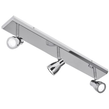 Resö 3 spotskinne IP44, Lengde 65 cm, Krom