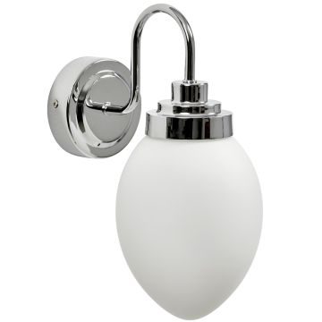 Garpen vegglampe, E27 IP44, høyde 30 cm, Krom