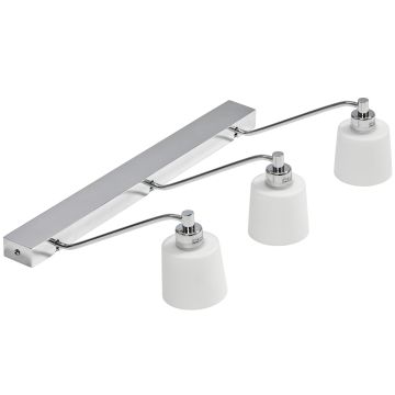 Tärnö 3 vegglampe IP44, bredde 50 cm, Krom