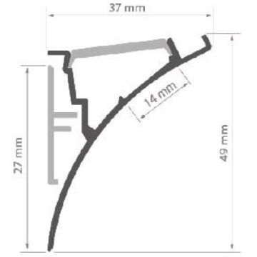 Aluminiumsprofil Werkin KPL, anodisert, 2 meter, Aluminium