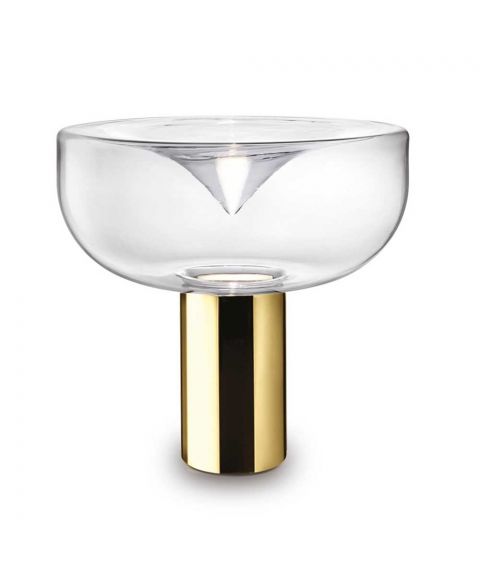 Aella Mini 30 T bordlampe, 2700K 650lm, med dimmer, høyde 28 cm, Gullfarget/klart glass