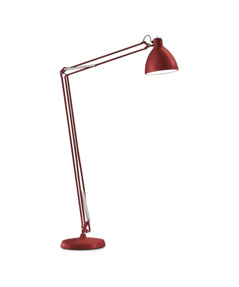 JJ MID gulvlampe LED 2700K 1490lm, med dimmer, maksimal høyde 185 cm, Rød