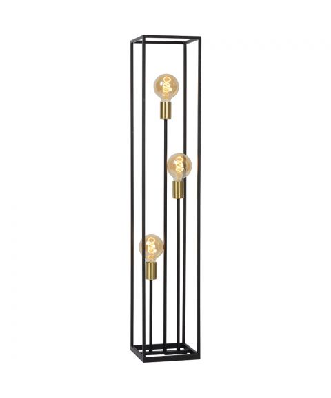 Ruben 3 gulvlampe, høyde 120 cm, Sort/Satinert messing