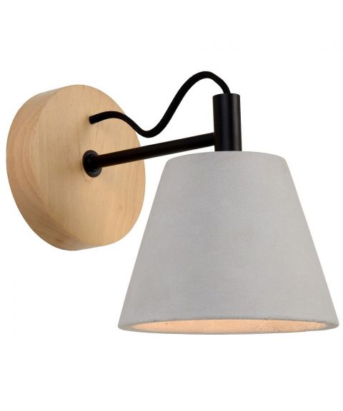 Possio vegglampe for fast montering, høyde 18 cm, Tre/Betong