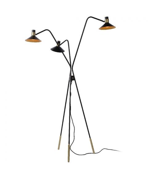 Pepijn 3 gulvlampe, høyde 165 cm, Sort/Gull