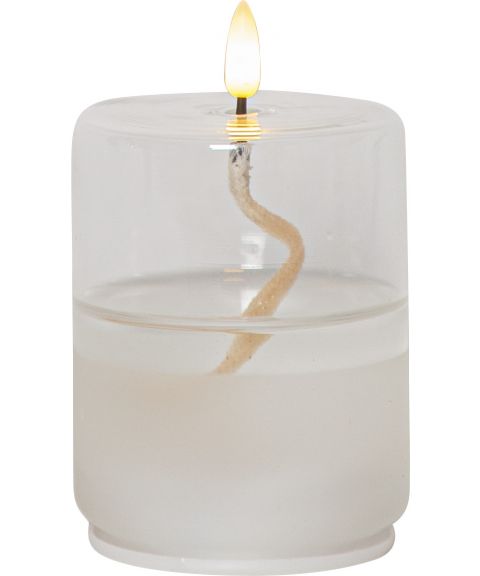 Lanterne Flamme Float, høyde 13 cm, for batteri, med timer, Klar