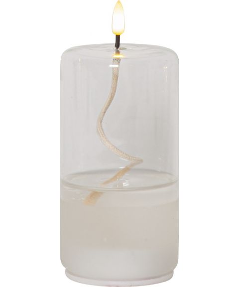 Lanterne Flamme Float, høyde 17 cm, for batteri, med timer, Klar
