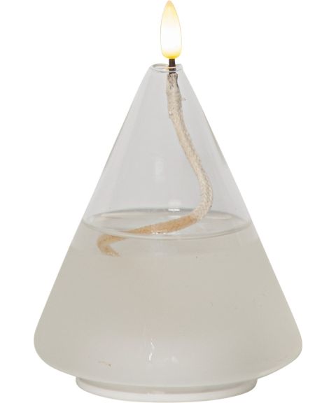 Lanterne Flamme Float, høyde 15 cm, for batteri, med timer, Klar
