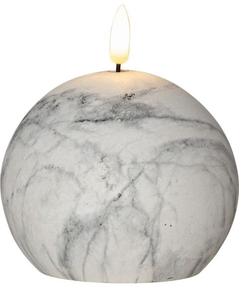 Flamme Marble kubbelys, høyde 12 cm, Marmor