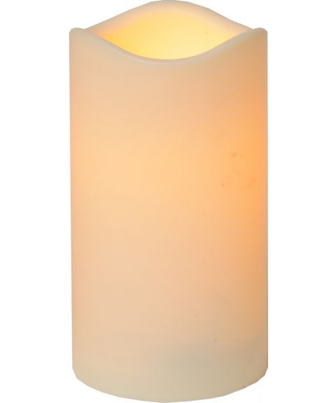 Paul LED kubbelys, høyde 15 cm, med timer, Hvit plast