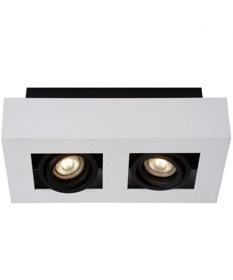 Xirax duo takspot, inklusive Dim-To-Warm LED-pærer, Hvit/Sort