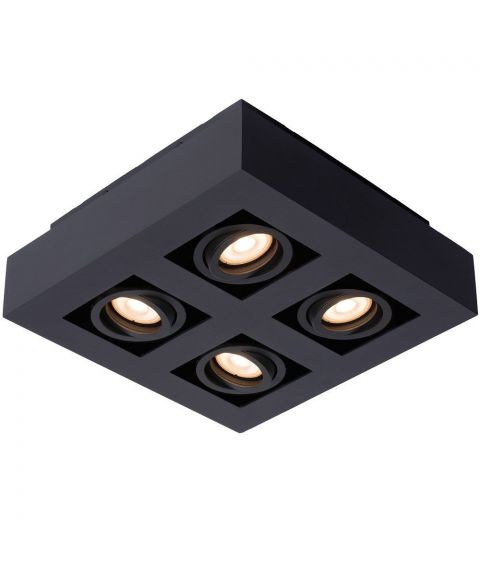 Xirax 4 takspot, inklusive Dim-To-Warm LED-pærer, Sort