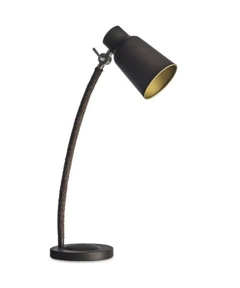 Funk bordlampe, høyde 51 cm, Mørk brun