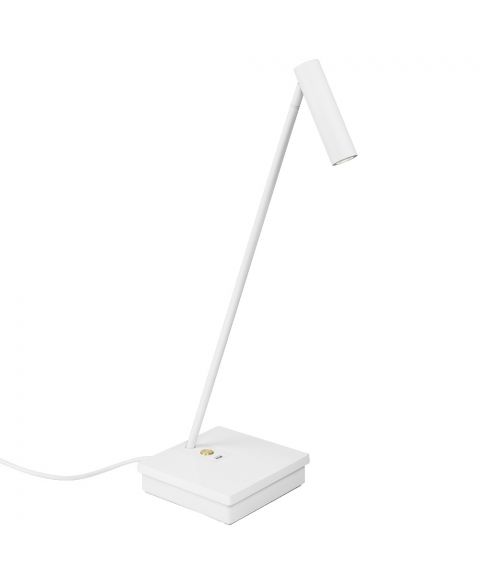 Elamp bordlampe med USB-utgang, Hvit/Gull