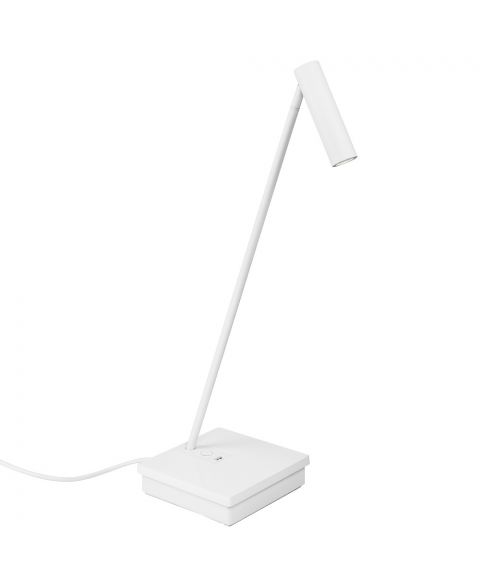Elamp bordlampe med trådløs lading og USB-utgang, Hvit