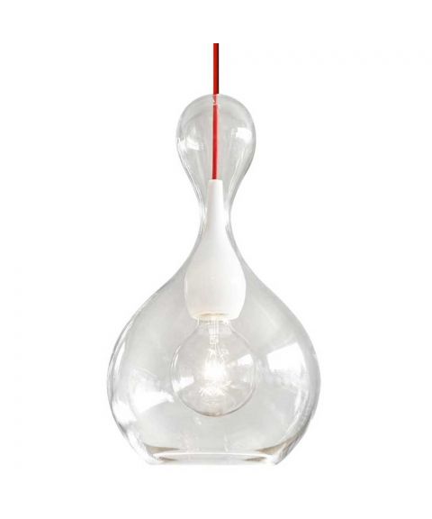 Blubb takpendel med 3 meter ledning, diameter 22 cm, Klart glass