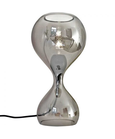 Blubb bordlampe med ledningsdimmer, høyde 42 cm, Krom glass