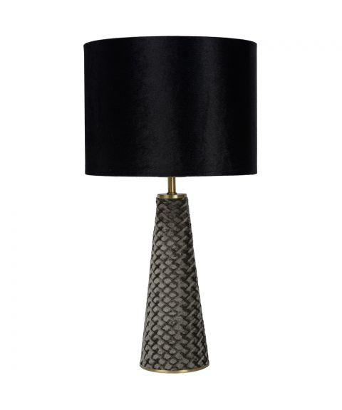 Velvet bordlampe, høyde 47 cm, Sort/grå