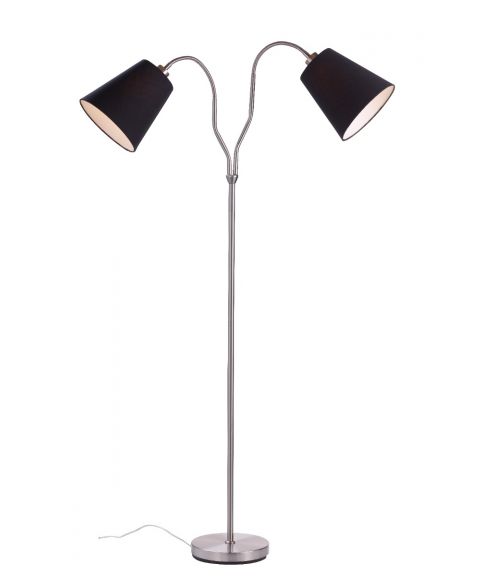 Modena 2 gulvlampe, høyde 152 cm, Stål/Sort