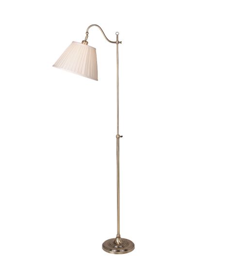 Charleston gulvlampe, høyde 167 cm, Oksidert messing / Beige