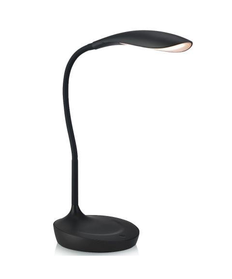 Swan bordlampe med stepdimmer og USB, LED 3000K 378lm, Sort