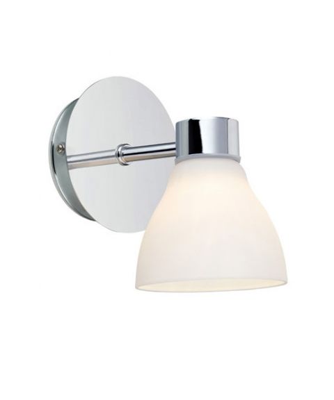 Cassis vegglampe IP44, Krom/Opal