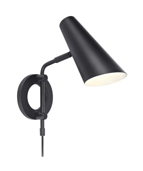 Cal vegglampe, høyde 26 cm, Sort