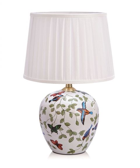 Mansion bordlampe, høyde 48 cm, Mønstret/Hvit