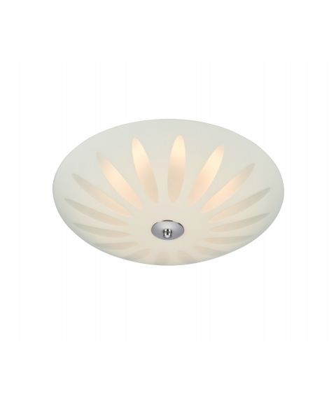 Petal takplafond, diameter 35 cm, dimbar LED 650lm 3000K, Hvit/Krom