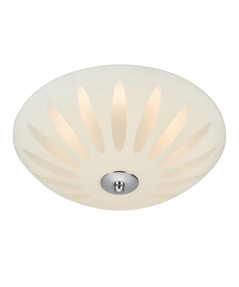 Petal takplafond, diameter 43 cm, dimbar LED 820lm 3000K, Hvit/Krom