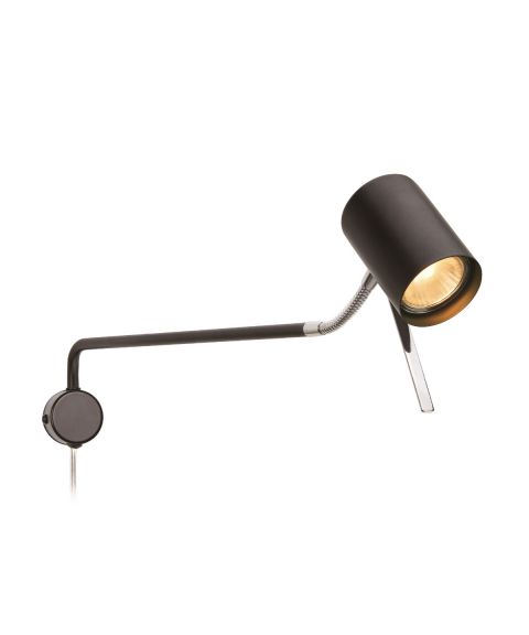 Alice vegglampe, fremspring 54 cm, Sort