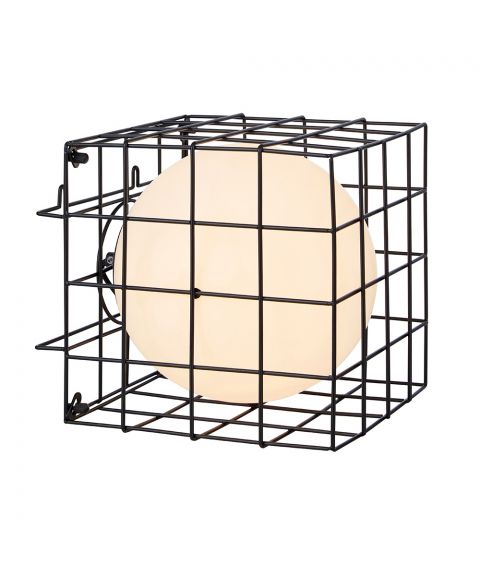 Cage vegglampe/bordlampe, 21x21 cm, Sort
