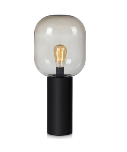 Brooklyn bordlampe, høyde 56 cm, Sort / Røykfarget