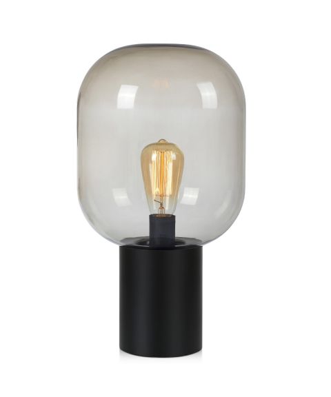 Brooklyn bordlampe, høyde 44 cm, Sort / Røykfarget