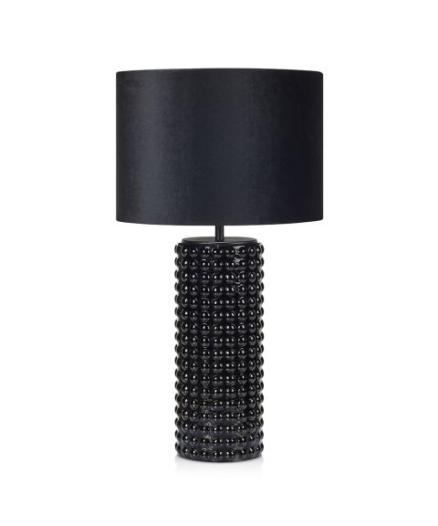 Proud bordlampe med tekstilskjerm, høyde 65 cm, Sort