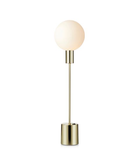 Uno bordlampe, høyde 60 cm, Messing / Hvit