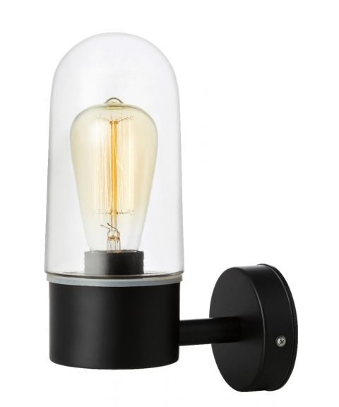 Zen vegglampe Sort/Klar IP44