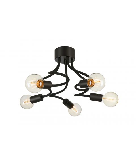 Medusa 5 taklampe, diameter 70 cm, Sort