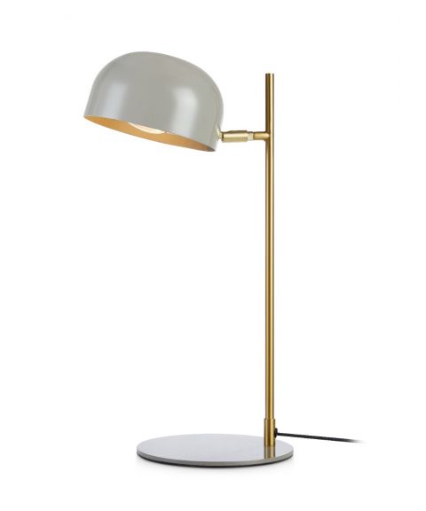 Pose bordlampe, høyde 48 cm, Grå/Børstet messing