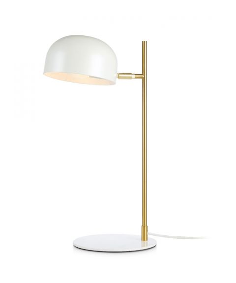 Pose bordlampe, høyde 48 cm, Hvit/Børstet messing