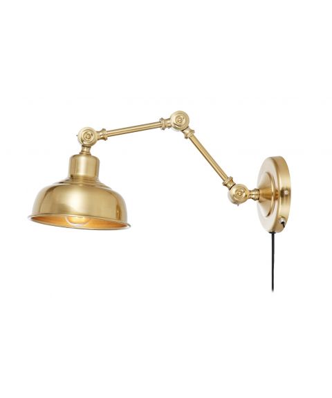 Grimstad vegglampe, fremspring 47 cm, Mørk messing