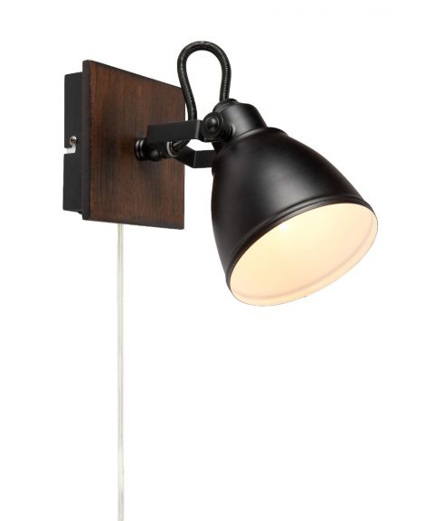 Native vegglampe, Brun/Sort