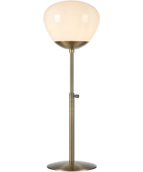 Rise bordlampe, høyde 75 cm, Antikk / Opalhvitt glass