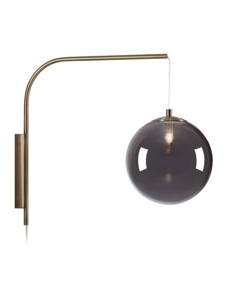 Dione vegglampe, Røykfarget / Antikk messing