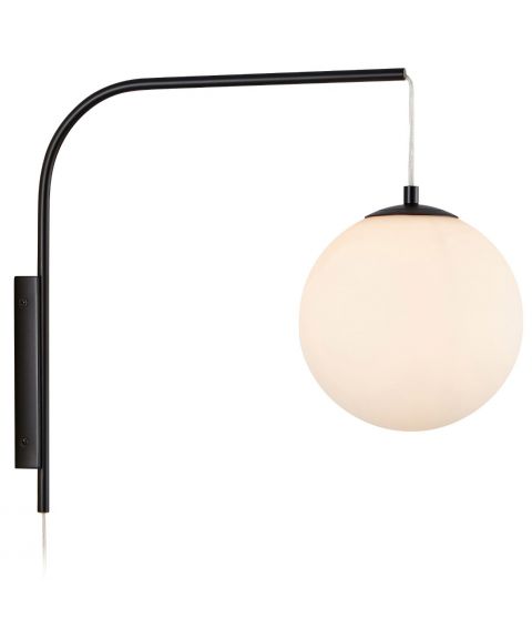 Dione vegglampe, Hvit / Sort