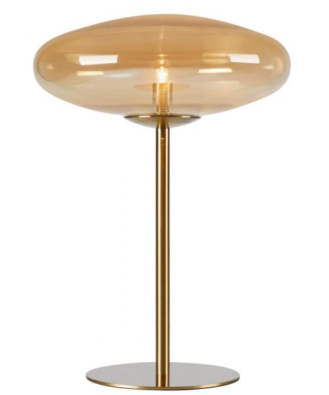 Locus bordlampe, høyde 40 cm, Messing / Ravfarget glass